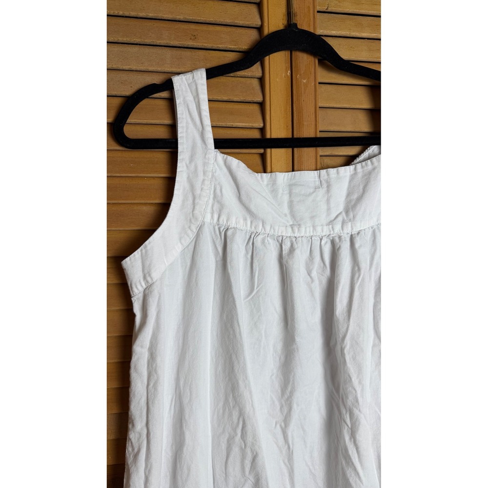 Vtg The 1 for U White Flowy Cotton Prairie Nightgown Cottage Core House Dress M - Picture 11 of 12